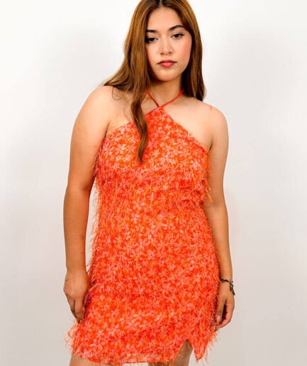 Vestido corto naranja