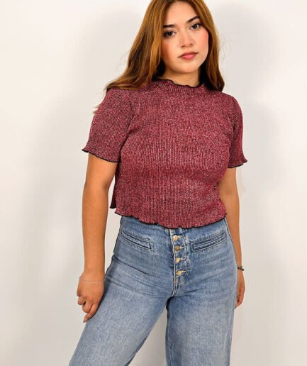 blusa rosa con brillos
