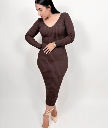 vestido midi café