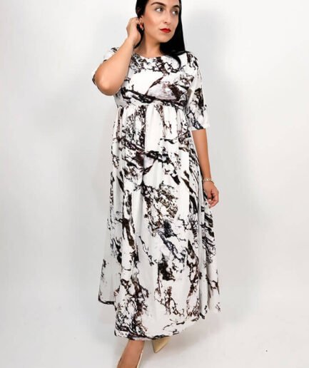 Vestido largo estampado blanco