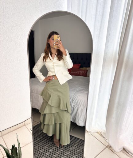 Falda larga verde
