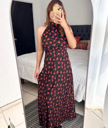 vestido largo floral